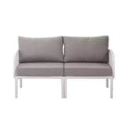 Christopher Knight Home Leah 4 Seater Outdoor Plastic and Glass Conversation Sets with Cushions
