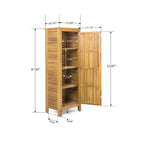GDFStudio Grella Acacia Wood Storage Cabinet with 3 Shelves, Teak
