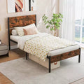 Costway Twin/Full/Queen/King Size Bed Frame with Wooden Headboard Under-Bed Storage No Box Spring Needed