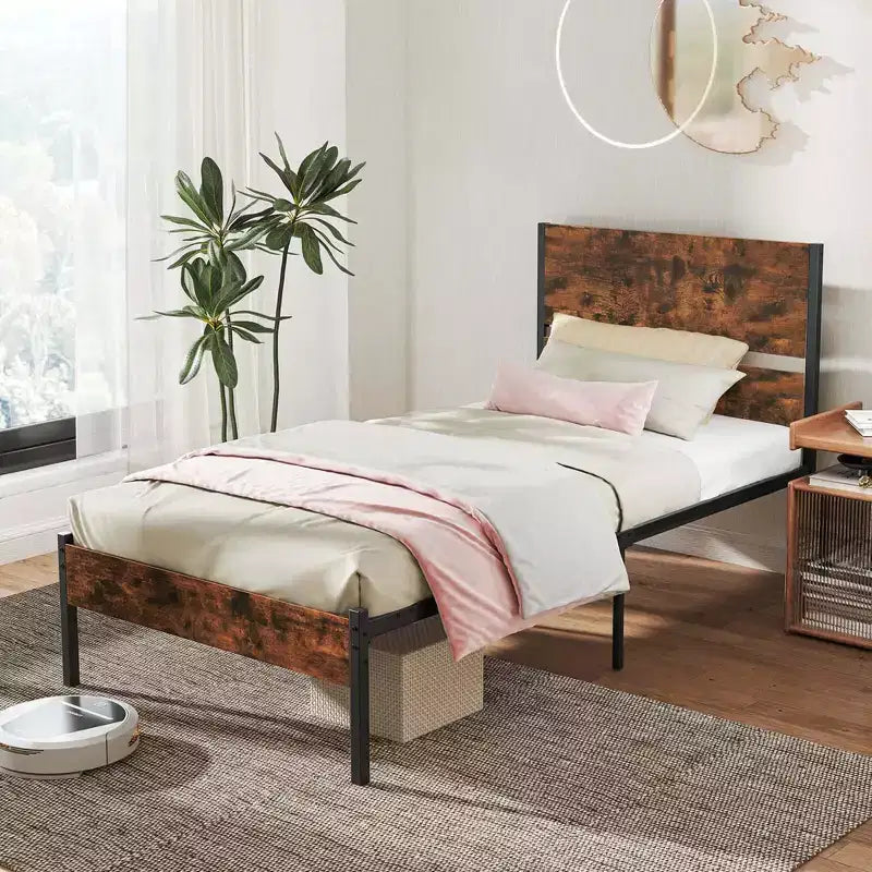 Costway Twin/Full/Queen/King Size Bed Frame with Wooden Headboard Under-Bed Storage No Box Spring Needed