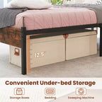 Costway Twin/Full/Queen/King Size Bed Frame with Wooden Headboard Under-Bed Storage No Box Spring Needed