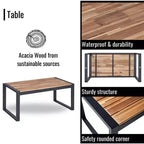 GDFStudio Elton Patio 4 pcs Steel and Rattan Conversation Set