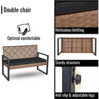 GDFStudio Elton Patio 4 pcs Steel and Rattan Conversation Set
