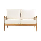 Christopher Knight Home Abell 4 Pieces Outdoor Woven Rope Acacia Wood Upholstered Seating Set