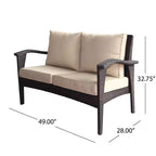 GDFStudio Lucerne Outdoor Wicker 4 Seater Chat Set with Fire Pit