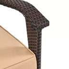 GDFStudio Lucerne Outdoor Wicker 4 Seater Chat Set with Fire Pit