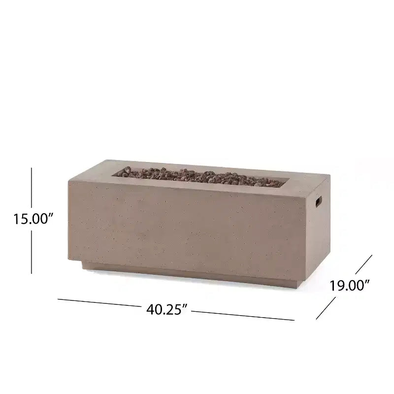 GDFStudio Lucerne Outdoor Wicker 4 Seater Chat Set with Fire Pit