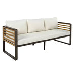 Whisen Outdoor Furniture sofa for 5 Person Conversation Set, Garden Sofa Set With Removable Cushion