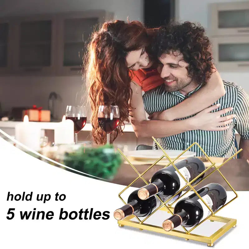 Égouttoir à vin autoportant de comptoir à motif géométrique, peu encombrant, de la marque Unique Bargains