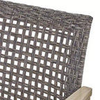 Christopher Knight Home Augusta Ensemble de 5 pièces pour extérieur en bois d'acacia et osier avec fauteuils de club et foyer