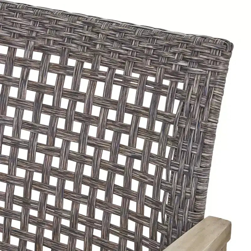Christopher Knight Home Augusta Ensemble de 5 pièces pour extérieur en bois d'acacia et osier avec fauteuils de club et foyer