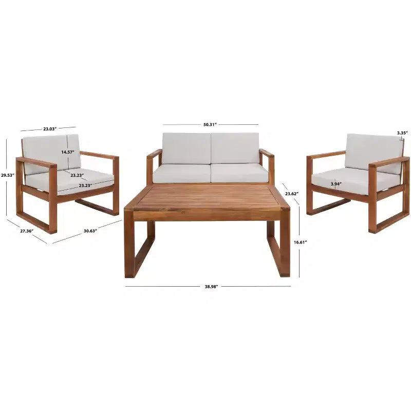 Emiko 4 Piece Living Set - Indoor/Outdoor - PAT7312 - Safavieh