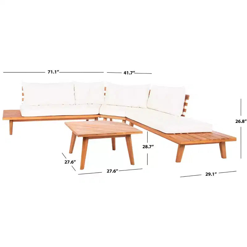 Lansen 4 Piece Corner Living Set - Indoor/Outdoor - PAT7055 - Safavieh