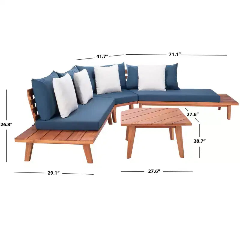 Lansen 4 Piece Corner Living Set - Indoor/Outdoor - PAT7055 - Safavieh