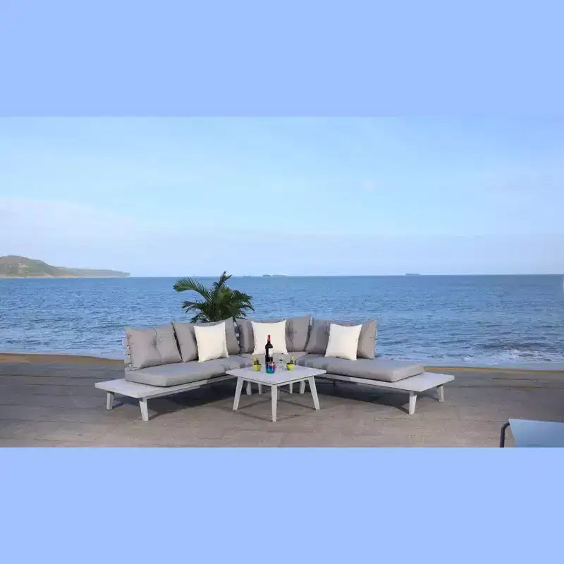 Lansen 4 Piece Corner Living Set - Indoor/Outdoor - PAT7055 - Safavieh