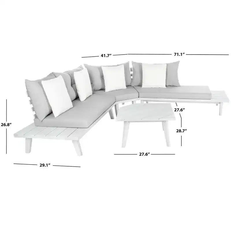 Lansen 4 Piece Corner Living Set - Indoor/Outdoor - PAT7055 - Safavieh
