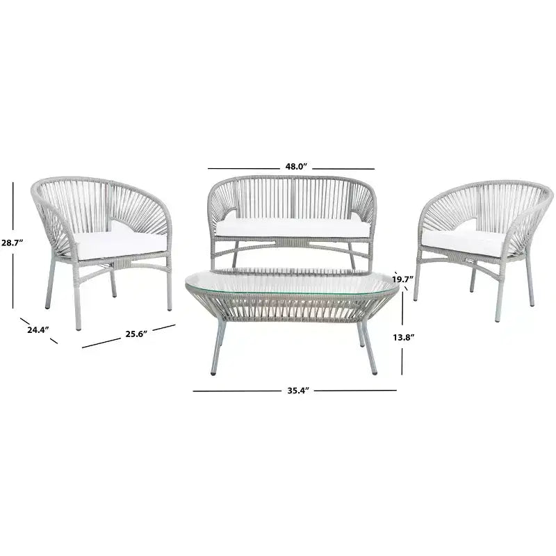 Werner 4 Piece Living Sets - Indoor/Outdoor - PAT7522 - Safavieh