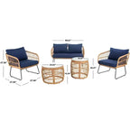 Venta 5 Piece Living Set - Indoor/Outdoor - PAT9007 - Safavieh