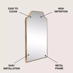 JONATHAN Y Lindie Scalloped-Top Metal Framed Wall Mounted Mirror