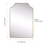 JONATHAN Y Lindie Scalloped-Top Metal Framed Wall Mounted Mirror