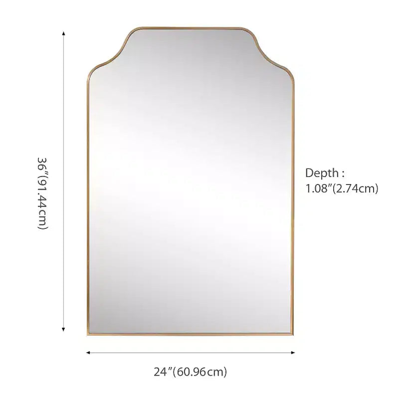 JONATHAN Y Lindie Scalloped-Top Metal Framed Wall Mounted Mirror