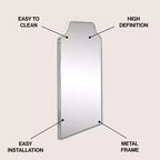 JONATHAN Y Lindie Scalloped-Top Metal Framed Wall Mounted Mirror