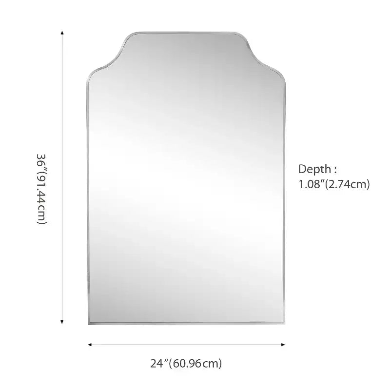 JONATHAN Y Lindie Scalloped-Top Metal Framed Wall Mounted Mirror