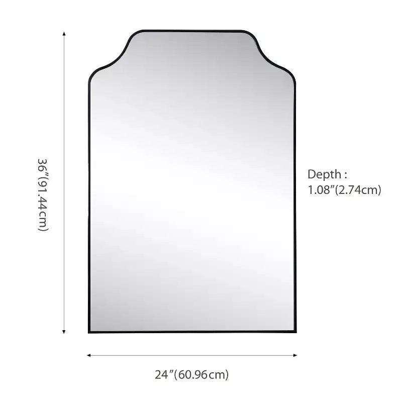 JONATHAN Y Lindie Scalloped-Top Metal Framed Wall Mounted Mirror