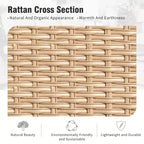Ensemble Captiva Designs 6 pièces pour brasero d'extérieur en métal et rotin, avec fauteuils pivotants à dossier en croisillons et table