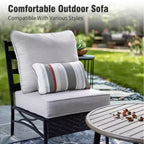 Captiva Designs Salon de jardin demi-lune 8 pièces avec 2 tables rondes pour jardin, bord de piscine, balcon, arrière-cour
