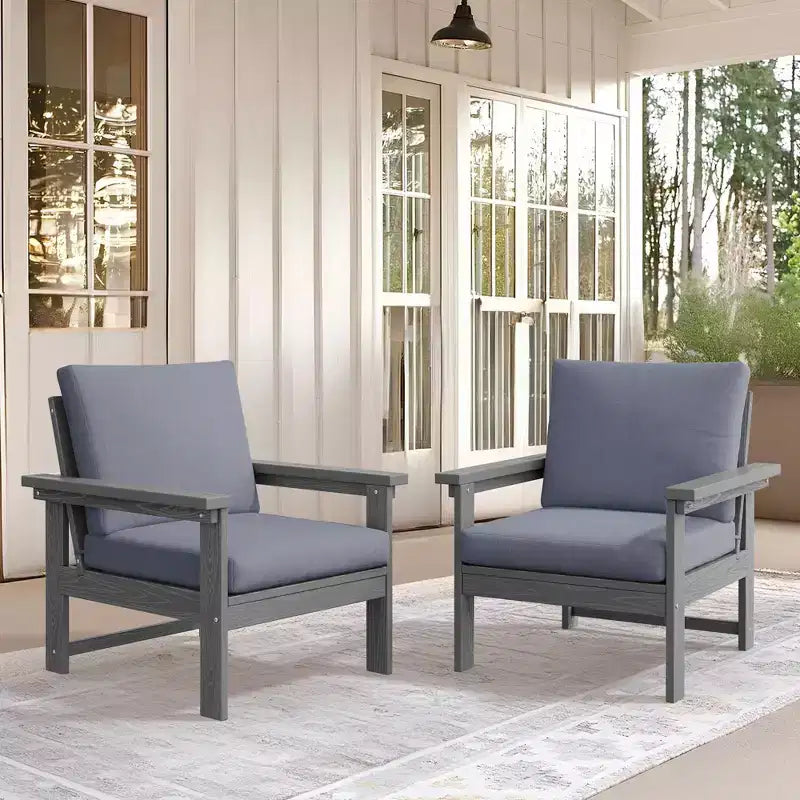 Hyleory Luxurious Outdoor Patio Seating Set with Cushions - Durable HDPE Design for Ultimate Comfort