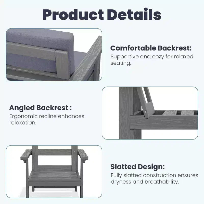 Hyleory Luxurious Outdoor Patio Seating Set with Cushions - Durable HDPE Design for Ultimate Comfort