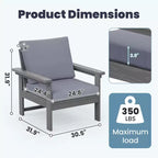 Hyleory Luxurious Outdoor Patio Seating Set with Cushions - Durable HDPE Design for Ultimate Comfort