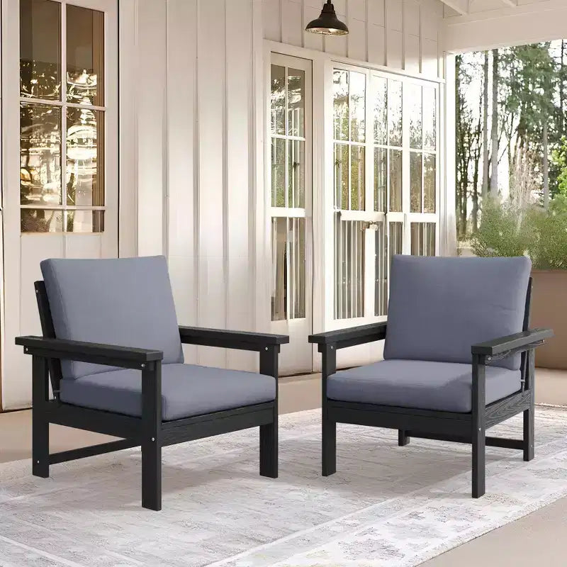 Hyleory Luxurious Outdoor Patio Seating Set with Cushions - Durable HDPE Design for Ultimate Comfort