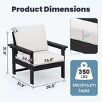 Hyleory Luxurious Outdoor Patio Seating Set with Cushions - Durable HDPE Design for Ultimate Comfort