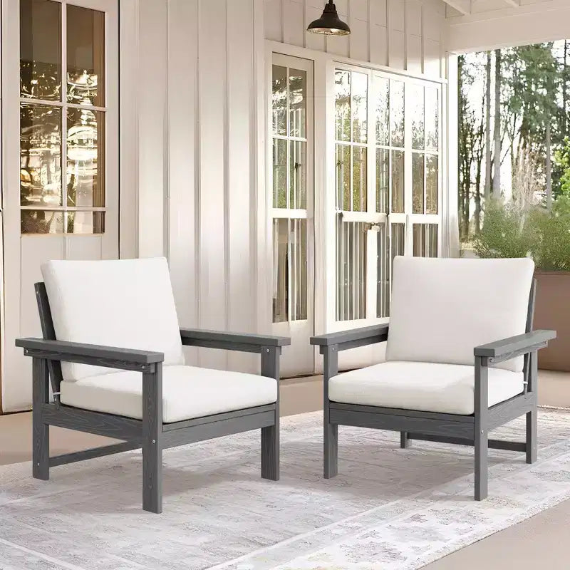 Hyleory Luxurious Outdoor Patio Seating Set with Cushions - Durable HDPE Design for Ultimate Comfort