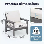 Hyleory Luxurious Outdoor Patio Seating Set with Cushions - Durable HDPE Design for Ultimate Comfort