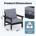 Hyleory Luxurious Outdoor Patio Seating Set with Cushions - Durable HDPE Design for Ultimate Comfort