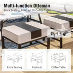 Captiva Designs - Salon de jardin 5 pièces en métal avec fauteuils pivotants et poufs pour jardin, porche et terrasse.