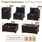 Ensemble de mobilier d'extérieur Costway 12 pièces avec table brasero de 32 pouces et cache-bouteille de gaz