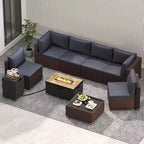 Ensemble de mobilier d'extérieur Costway 12 pièces avec table brasero de 32 pouces et cache-bouteille de gaz