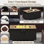 Ensemble de mobilier d'extérieur Costway 12 pièces avec table brasero de 32 pouces et cache-bouteille de gaz