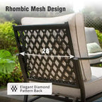 Captiva Designs 4pc Extra Large Metal Patio Outdoor Conversation Set with Armchairs for Garden, Poolside, Backyard
