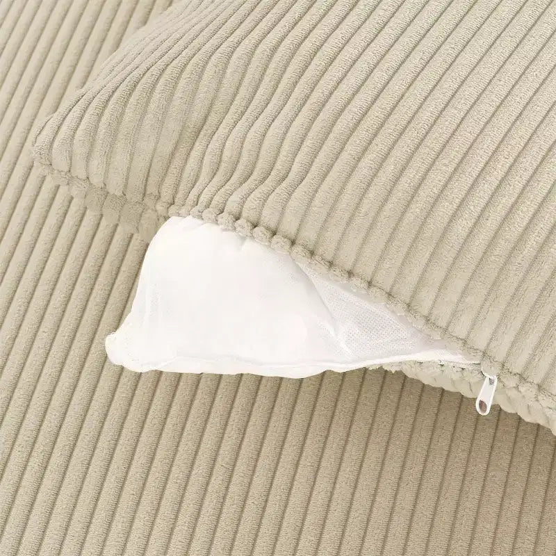 Causeuse moderne en velours côtelé GDFStudio Jean 73 avec porte-gobelets, rangement dans les accoudoirs, support de téléphone portable et pouf