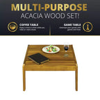 Kinger Home Trena 4-Piece Acacia Wood Patio Furniture Set with Cushions Elegant Outdoor Patio Furniture
