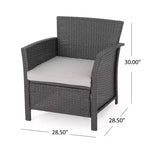 Christopher Knight Home Brynnli Outdoor Wicker 4 Seater Chat Set with Fire Pit