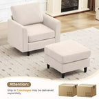 Fauteuil d'appoint Hyleory Modern Comfort avec Ottomane - Idéal Salon Chambre à Coucher, Essentiel pour Coin Lecture Moderne et Simple