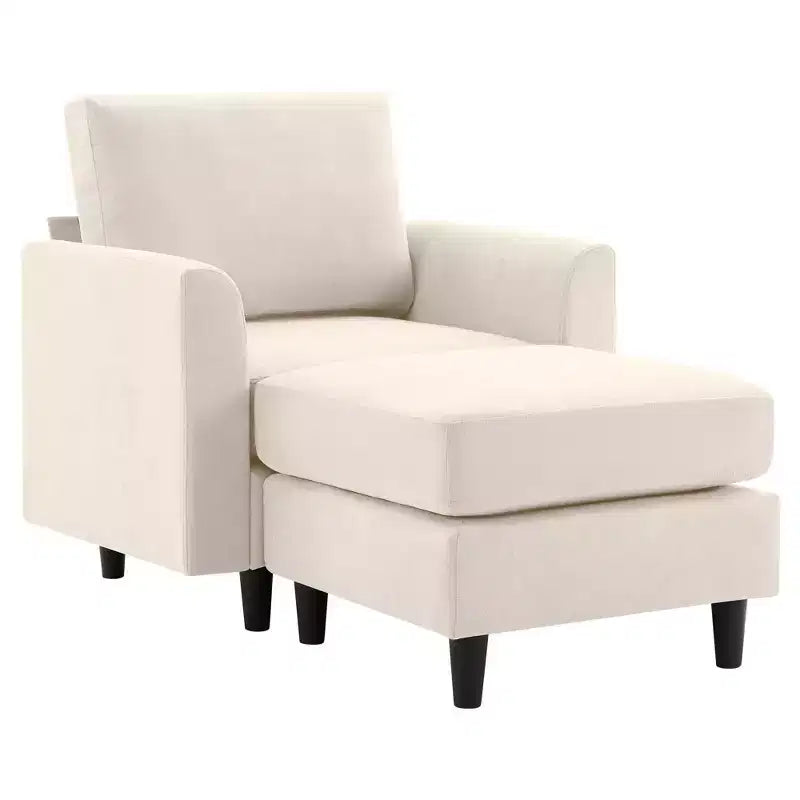 Fauteuil d'appoint Hyleory Modern Comfort avec Ottomane - Idéal Salon Chambre à Coucher, Essentiel pour Coin Lecture Moderne et Simple