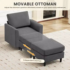 Fauteuil d'appoint Hyleory Modern Comfort avec Ottomane - Idéal Salon Chambre à Coucher, Essentiel pour Coin Lecture Moderne et Simple
