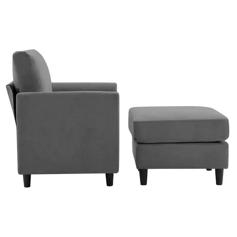 Fauteuil d'appoint Hyleory Modern Comfort avec Ottomane - Idéal Salon Chambre à Coucher, Essentiel pour Coin Lecture Moderne et Simple